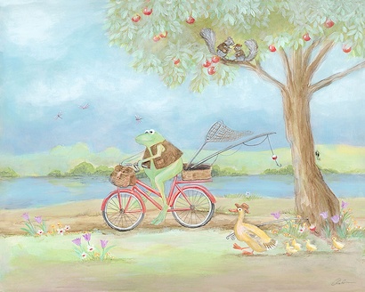 30 x 24 Frog and Ducks Gone Fishing (IBG)