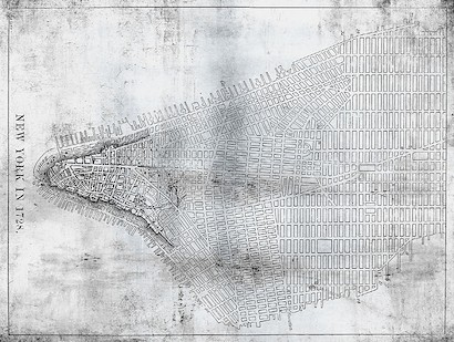 30 X 40 NY Cartography 1728 (White) (IBG)