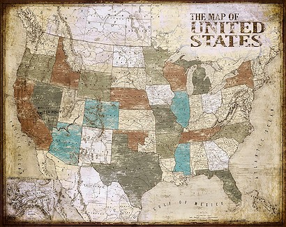 50 X 40 U.S. Map (IBG)
