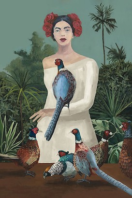 40 x 60 Lady with Pheasants (IBG)