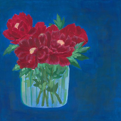 24 x 24 Floral Maroon (IBG)