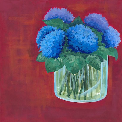 24 x 24 Floral Blue (IBG)