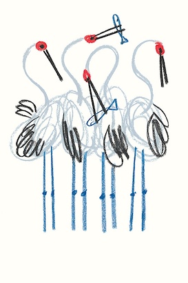 24 x 36 Dancing Cranes I (IBG)