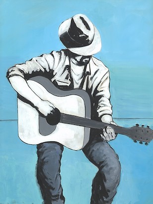 30 x 40 A Man Playing Guitar (IBG)