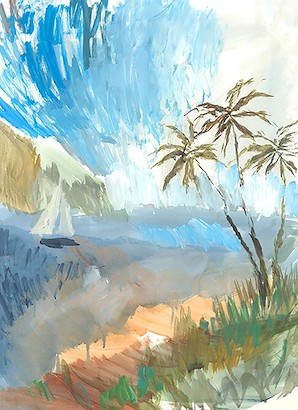 24 x 33 Scrambled Palm Trees I (IBG)