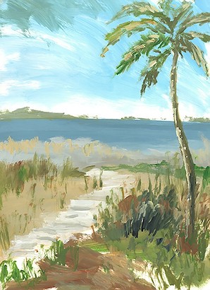 24 x 33 Scrambled Palm Trees II (IBG)