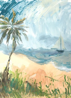 24 x 33 Scrambled Palm Trees III (IBG)
