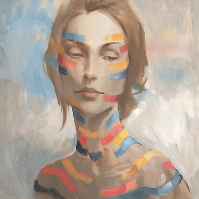 30 x 30 Girl with Stripes (IBG)