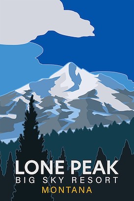 40 x 60 Lone Peak Big Sky Resort Montana (IBG)